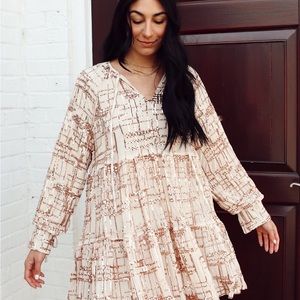 En Saison boutique Sequin Baby Doll Dress